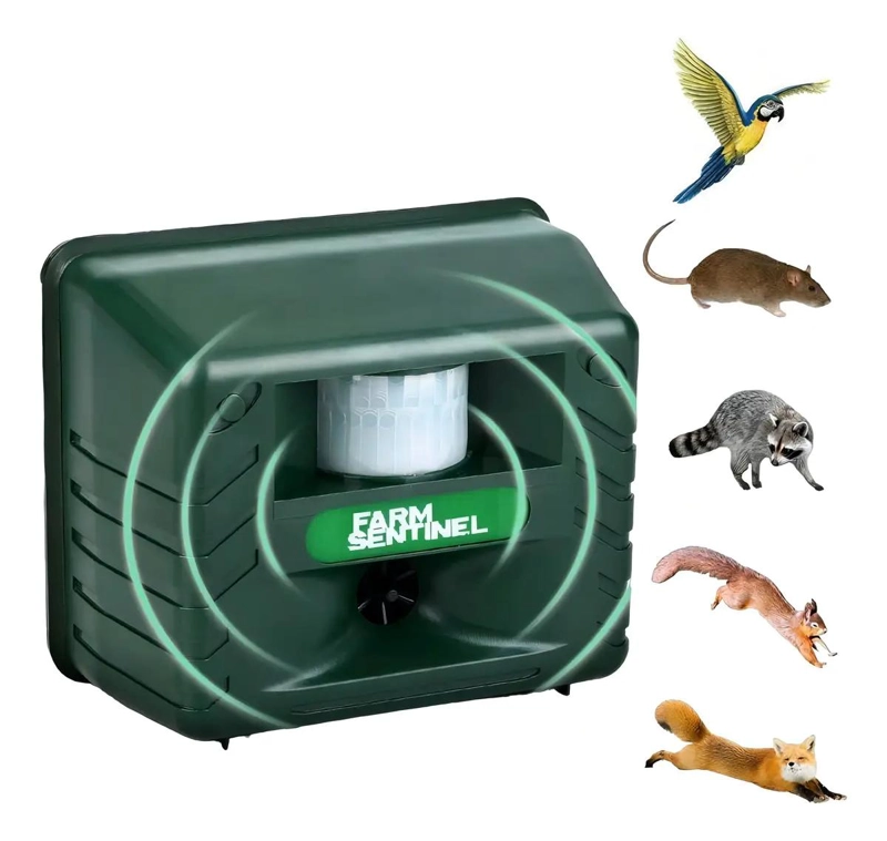 AHUYENTADOR ULTRASONICO PARA REPELER ANIMALES Y PLAGAS - 1