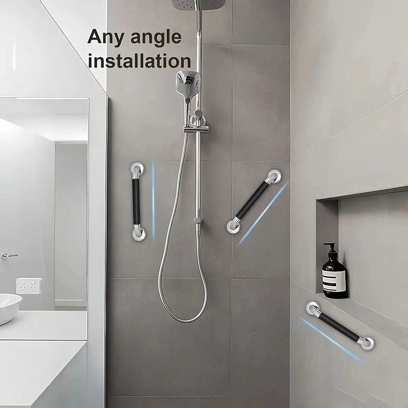 AGARRADERA RECTA PARA BAÑO COLOR NEGRO INOXIDABLE - 5