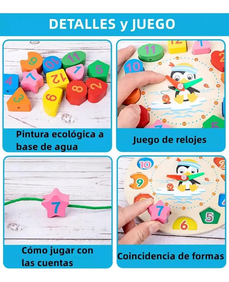 PACK 10 JUGUETES DIDACTICOS DE MADERA MONTESSORI - 2