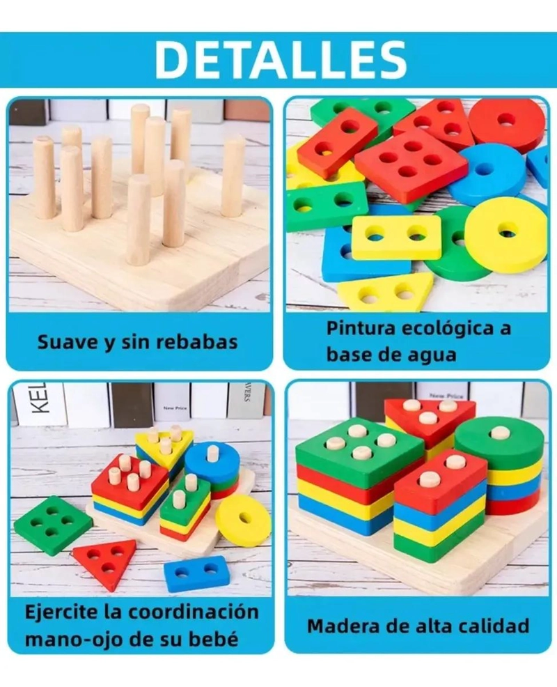 PACK 10 JUGUETES DIDACTICOS DE MADERA MONTESSORI - 5