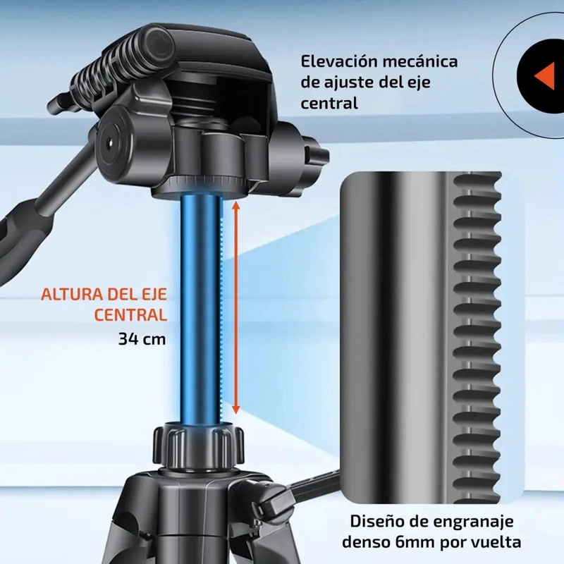 TRIPODE AJUSTABLE PARA CAMARA Y CELULAR CON ADAPTADOR - 2