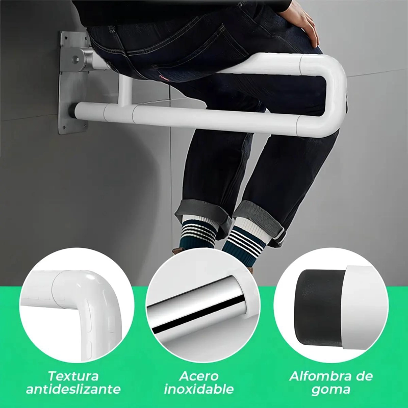 BARRA DE SEGURIDAD ABATIBLE ACERO INOX ANTIDESLIZANTE - 3