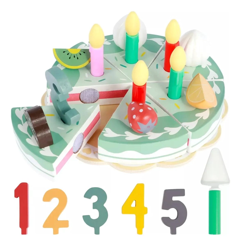 TORTA DE CUMPLEAÑOS JUGUETE DIDACTICO DE MADERA - 2