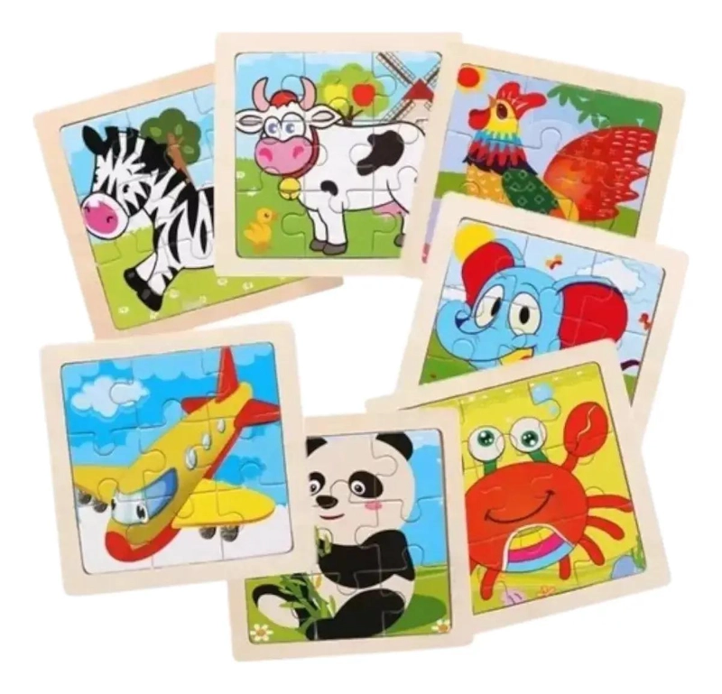 PACK 10 ROMPECABEZAS DE MADERA PARA NIÑOS - 1