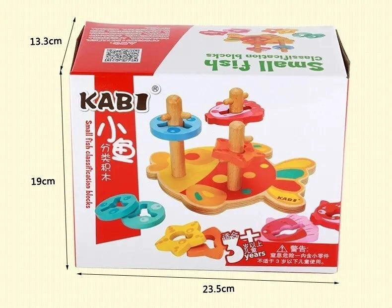 JUGUETE DIDACTICO DE MADERA TORRE PEZ APILABLE - 4