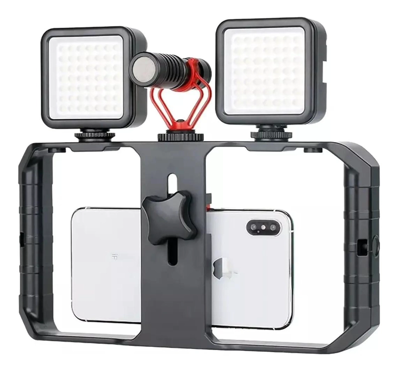 ESTABILIZADOR PARA CELULAR CON TRIPODE Y MICROFONO - 1