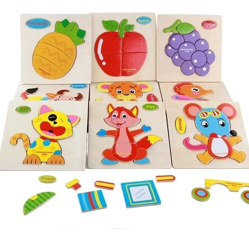 ROMPECABEZAS 3D DE MADERA PARA NIÑOS PACK 12 - 2