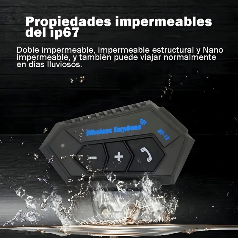 INTERCOMUNICADOR BLUETOOTH PARA CASCO DE MOTO MANOS LIBES - 3