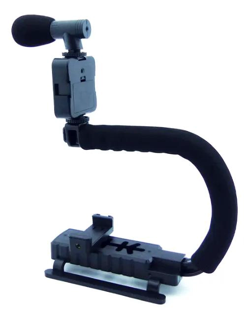 KIT ESTABILIZADOR PARA CELULAR CON LUZ, MICROFONO Y CONT. - 4