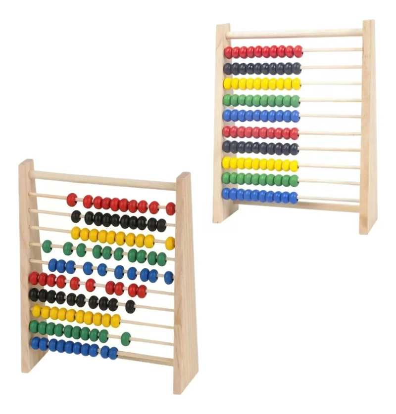 ABACO DE MADERA CON 10 COLUMNAS PARA NIÑOS - 2