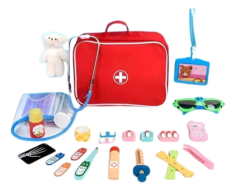 KIT ME DICO DIDACTICO DE MADERA CON BOLSO PARA EMERGENCIAS - 1