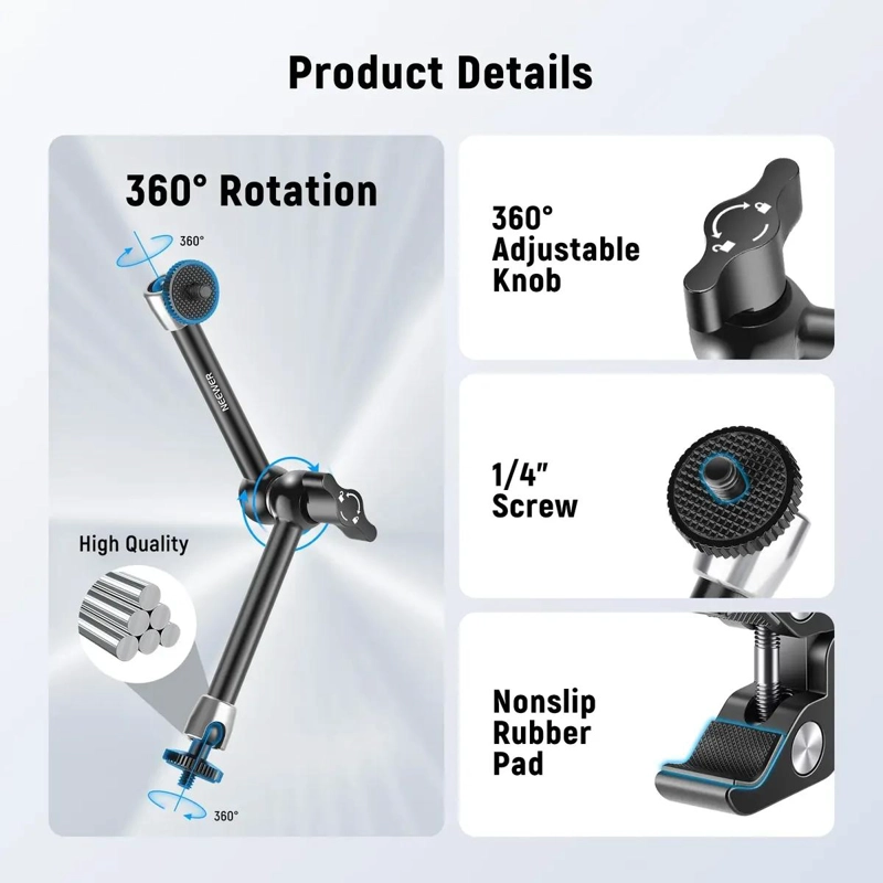 SUPER CLAMP CON BRAZO MAGICO DE 25CM PARA LUZ - 3