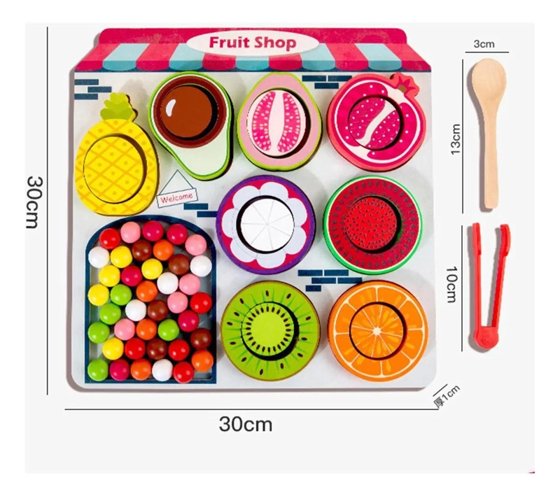 JUEGO DIDACTICO MONTESSORI DE FRUTAS EN MADERA - 2