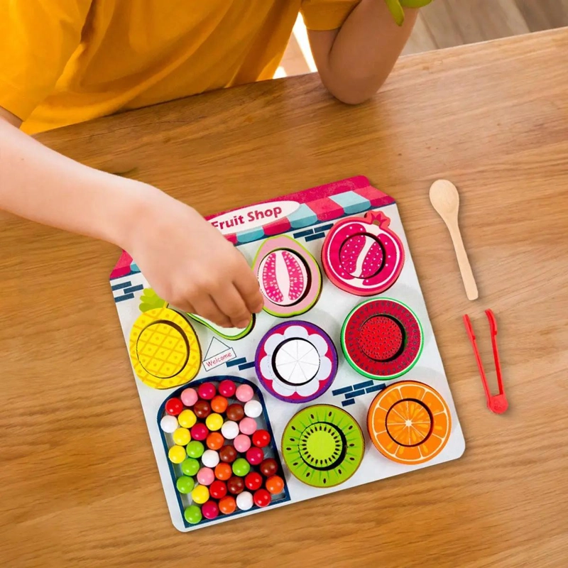 JUEGO DIDACTICO MONTESSORI DE FRUTAS EN MADERA - 5