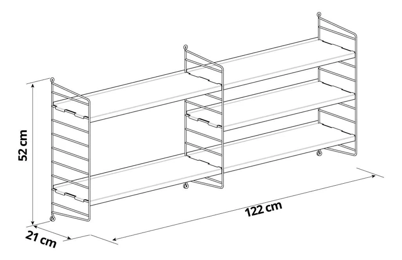 ESTANTE FLOTANTE VINTAGE BLANCO DUO ORGANIZADOR - 2