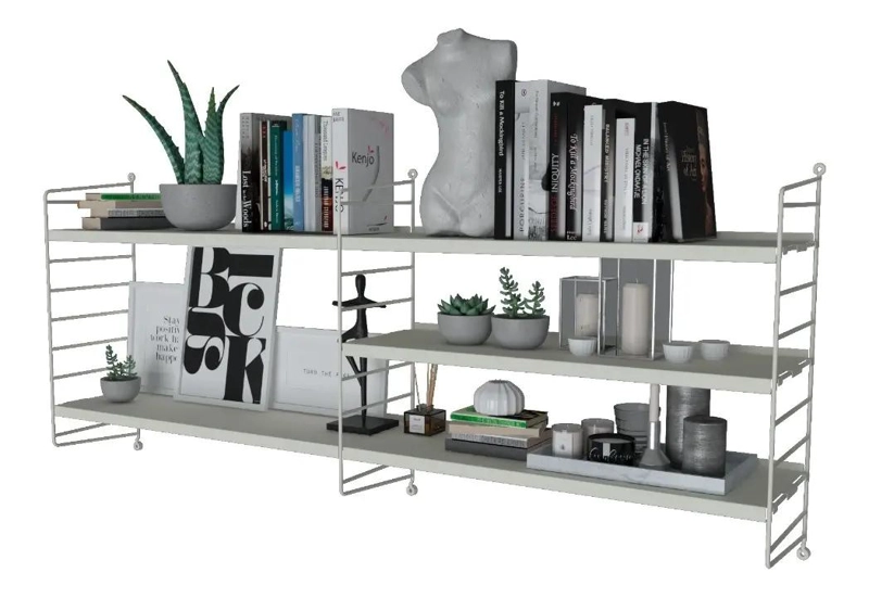 ESTANTE FLOTANTE VINTAGE BLANCO DUO ORGANIZADOR - 4