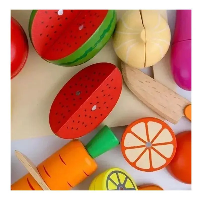 SET DE CORTA FRUTAS Y VERDURAS CON BASE DE MADERA 17 PIEZ - 3