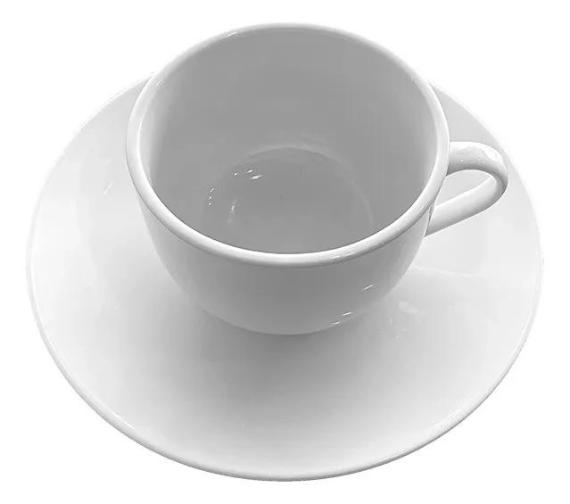 SET DE 6 TAZAS Y PLATO DE TE  PORCELANA 220CC - 5