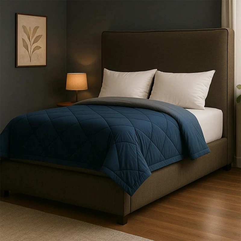 PLUMON EDREDON NORDICO KING 250X230 CM ALGODON GRIS AZUL - 5