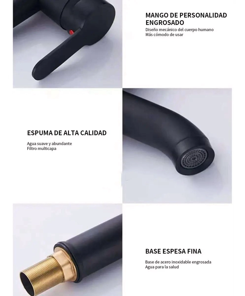 LLAVE MONOMANDO PARA VANITORIO EN ACERO INOXIDABLE - 3