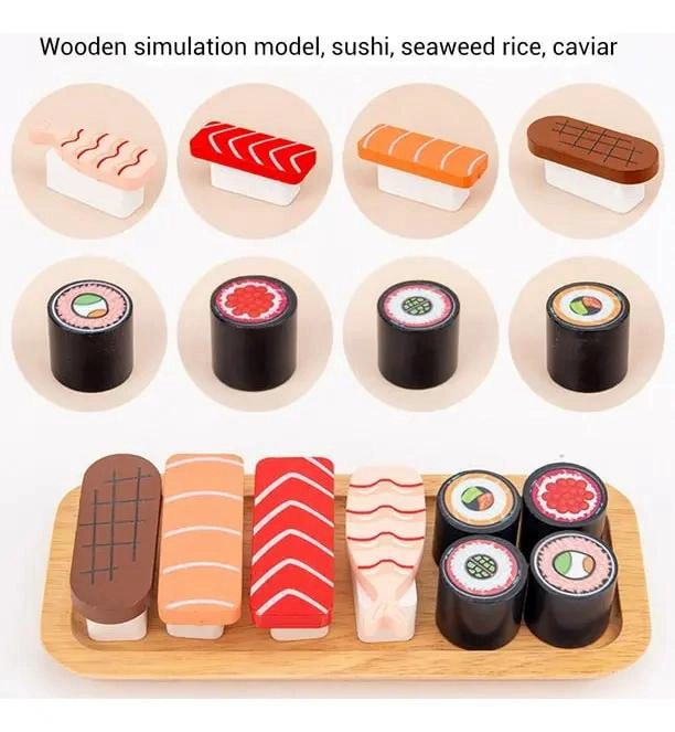 JUEGO DE SUSHI MAGNE TICO DE MADERA PARA NIÑOS - 3