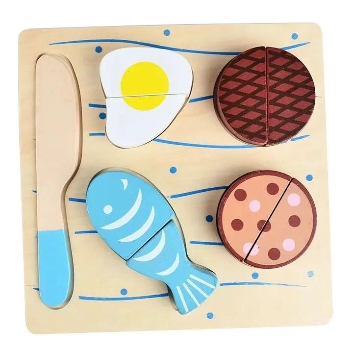 SET DIDACTICO DE COCINA EN MADERA PARA CORTAR ALIMENTOS - 2
