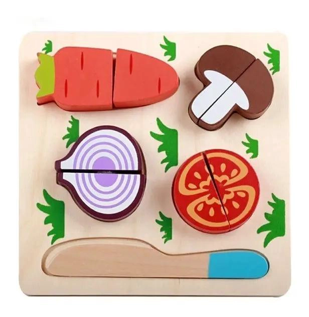 SET DIDACTICO DE COCINA EN MADERA PARA CORTAR ALIMENTOS - 3
