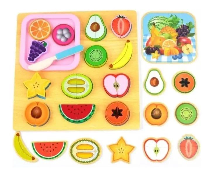 JUEGO DIDACTICO COCINA DE MADERA CON PUZZLE MAGNE TICO - 2