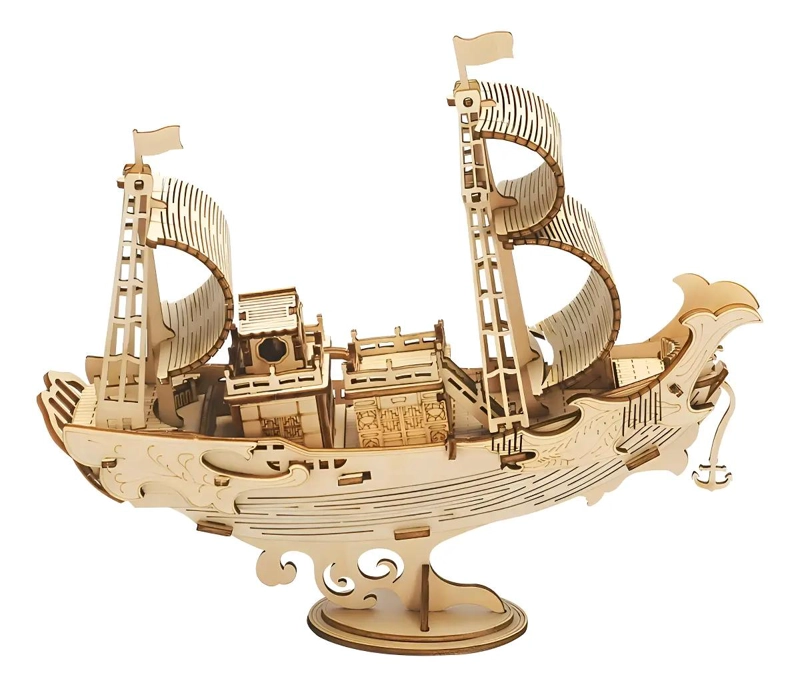 PUZZLE 3D DE MADERA BARCO DIPLOMATICO JAPONE S - 1