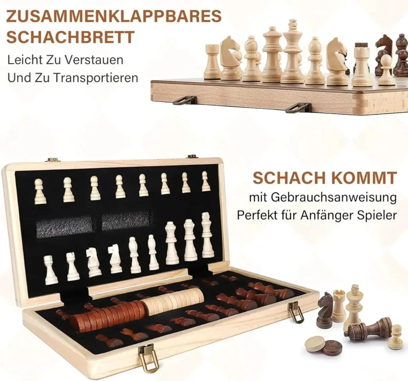 SET DE AJEDREZ MAGNE TICO DE MADERA 2 EN 1 - 3