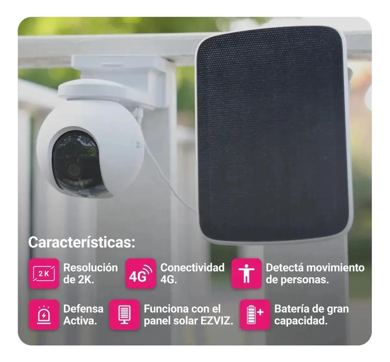 KIT CAMARA SEGURIDAD 4G CON PANEL SOLAR - 2