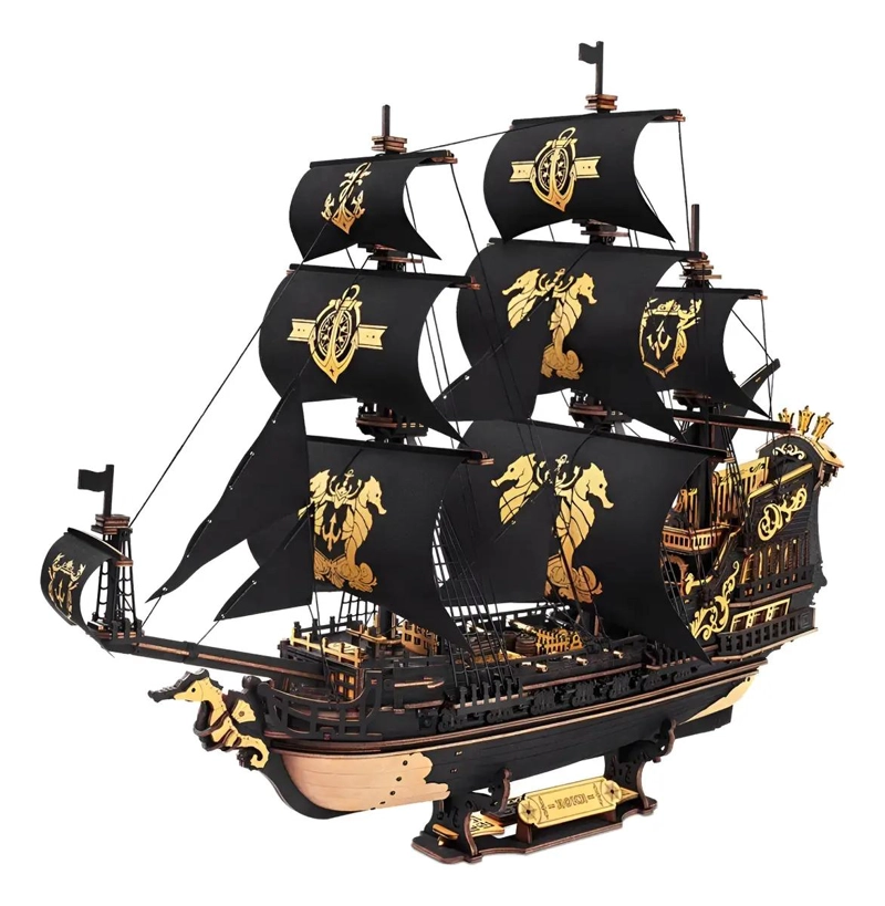 PUZZLE 3D BARCO PIRATA SEAHORSE BARQUE MODELO ESCALA - 1