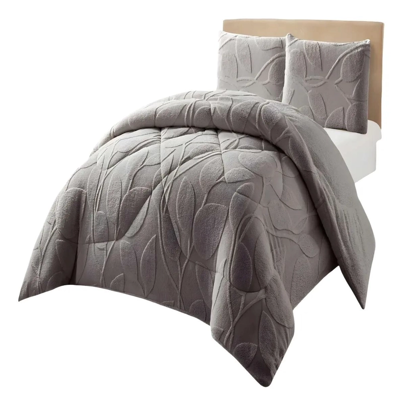 COBERTOR TEXTURIZADO INVIERNO KING GRIS - 1