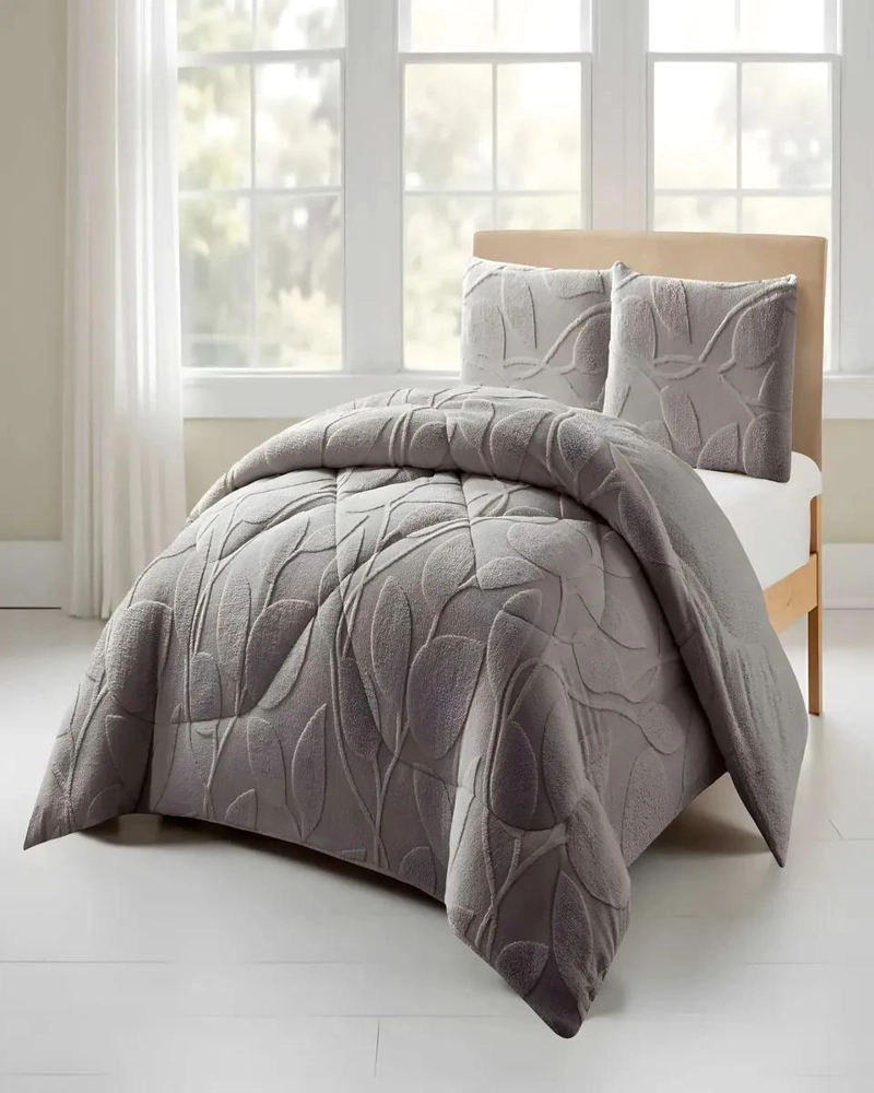 COBERTOR TEXTURIZADO INVIERNO KING GRIS - 3