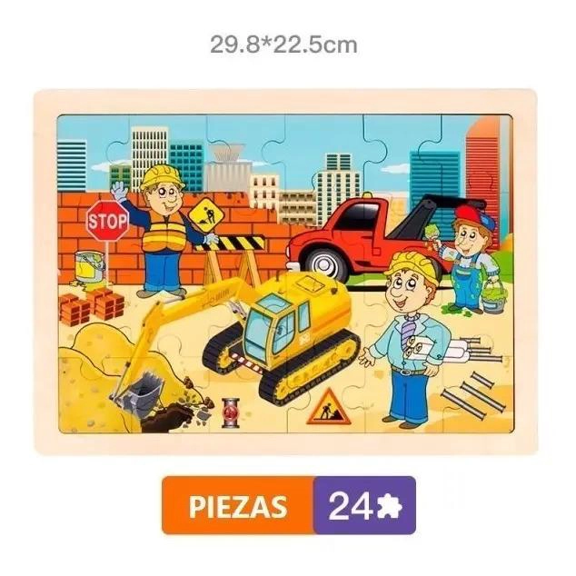 SET 4 PUZZLES DE MADERA MONTESSORI 24 PIEZAS - 3