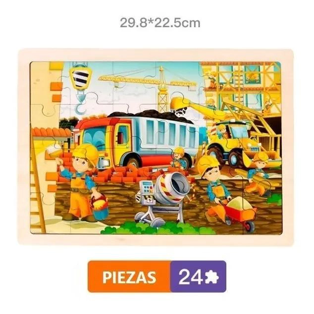 SET 4 PUZZLES DE MADERA MONTESSORI 24 PIEZAS - 4