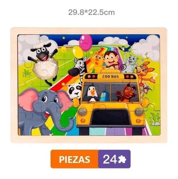 SET 4 PUZZLES DE MADERA MONTESSORI 24 PIEZAS - 5