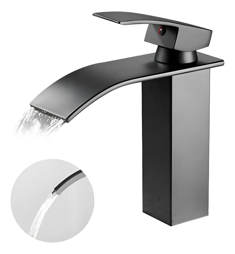 LLAVE MONOMANDO LAVAMANOS CASCADA ACERO INOXIDABLE - 1