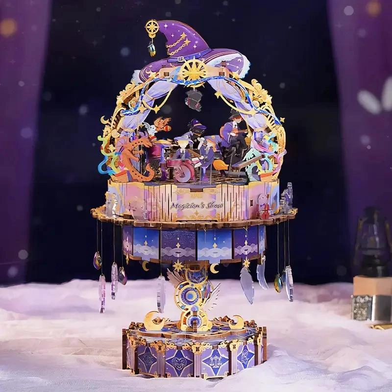 CAJA MUSICAL ARMABLE DE MADERA PARA SHOW DE MAGIA - 3