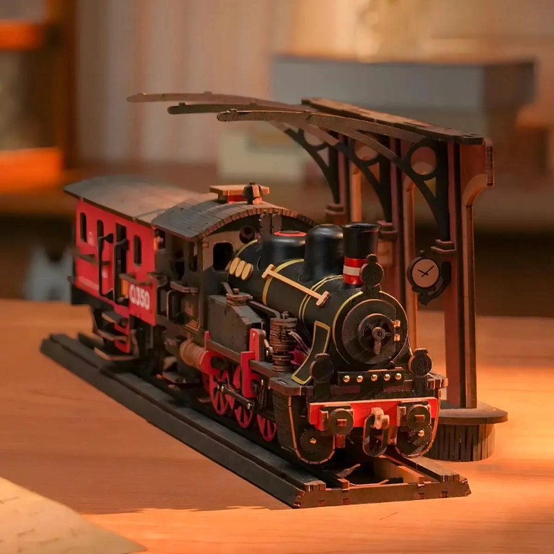 PUZZLE 3D DE MADERA LOCOMOTORA A VAPOR 405 PIEZAS - 2