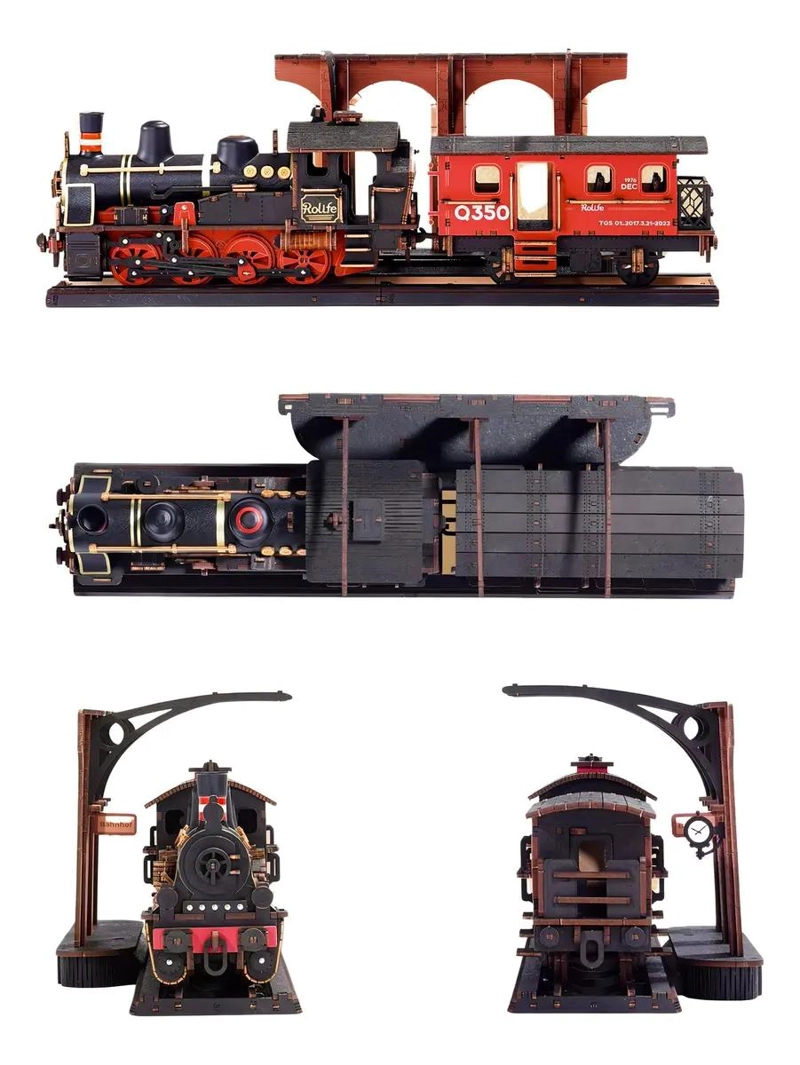 PUZZLE 3D DE MADERA LOCOMOTORA A VAPOR 405 PIEZAS - 3