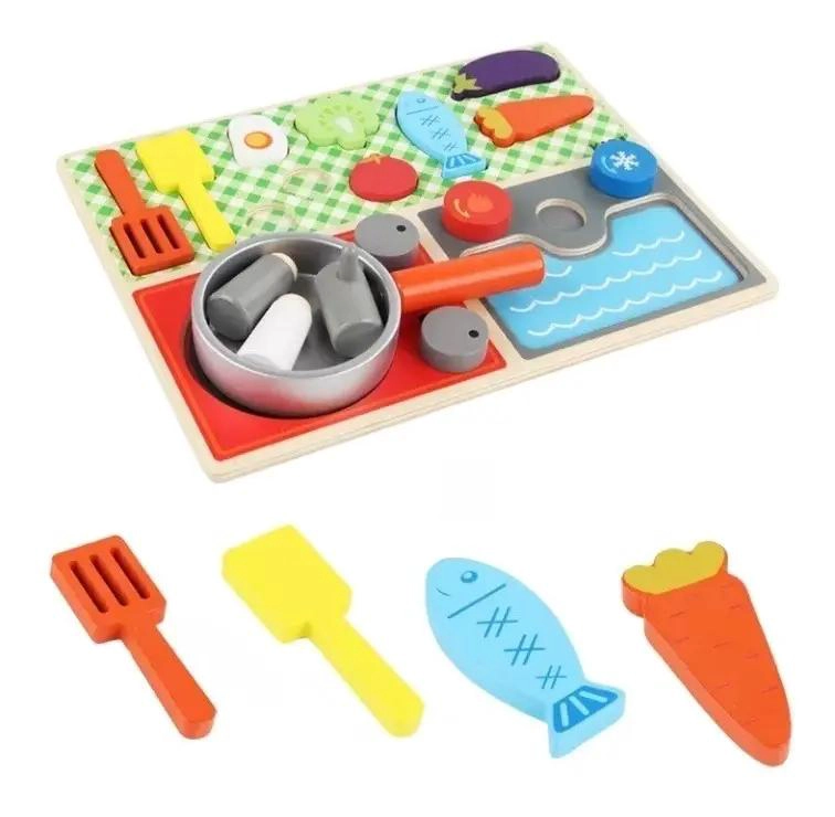 JUEGO DIDACTICO COCINA DE MADERA CON VELCRO - 1