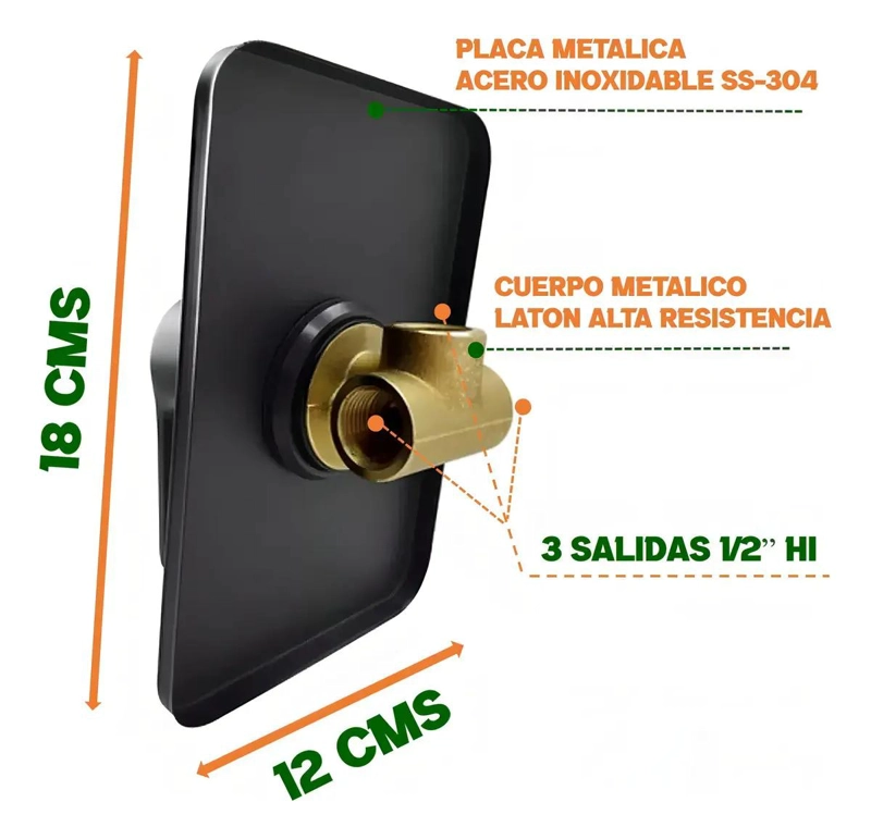 MONOMANDO PARA DUCHA EMPOTRADO ACABADO MATE NEGRO - 5