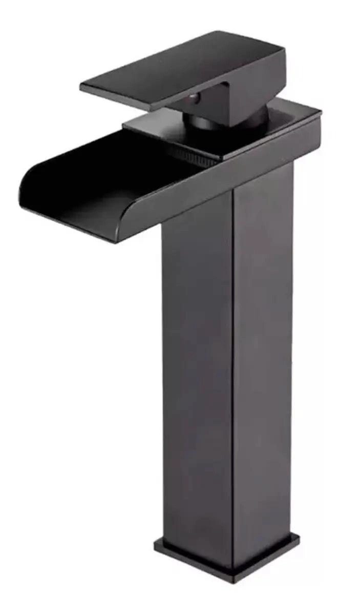 LLAVE MONOMANDO PARA LAVAMANOS ALTA CASCADA NEGRA - 4