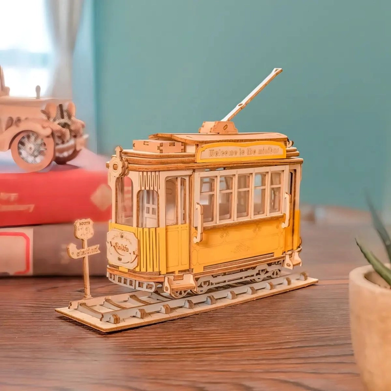PUZZLE 3D TREN DE MADERA ARMABLE 145 PIEZAS - 3