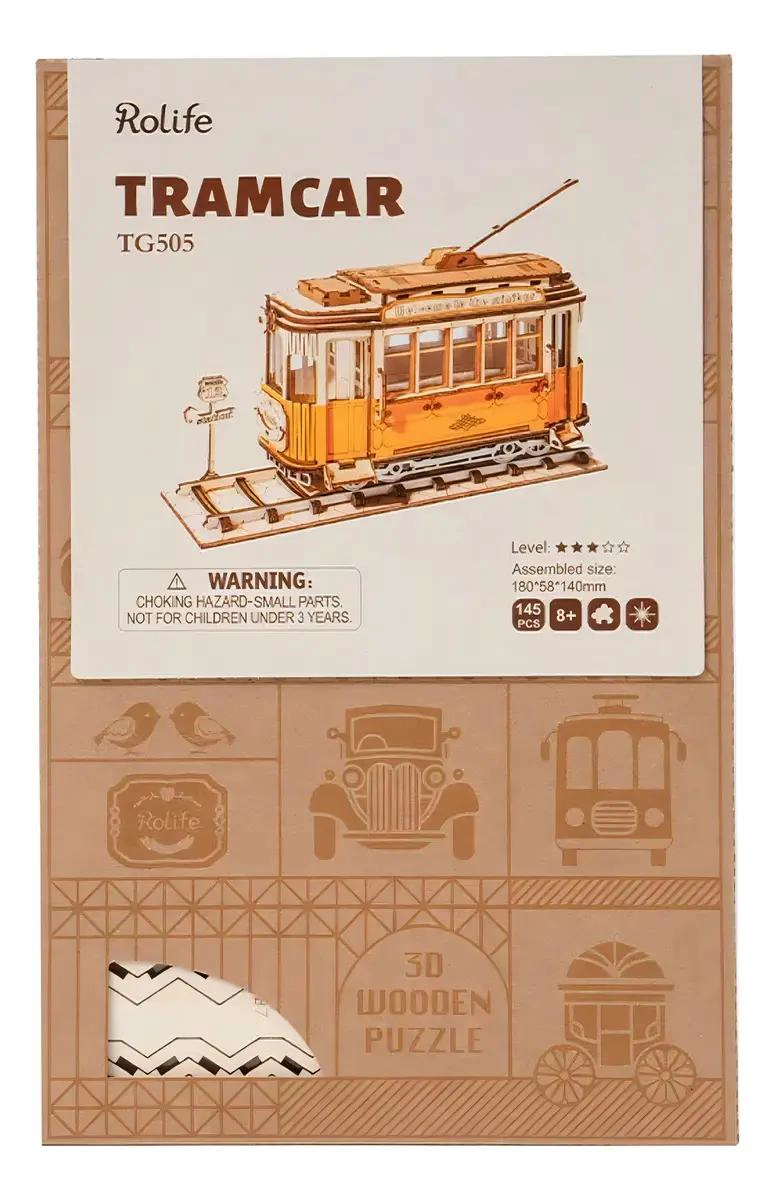 PUZZLE 3D TREN DE MADERA ARMABLE 145 PIEZAS - 5