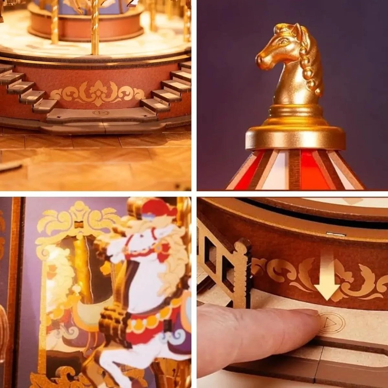 PUZZLE 3D DE MADERA CARRUSEL CLASICO - 5
