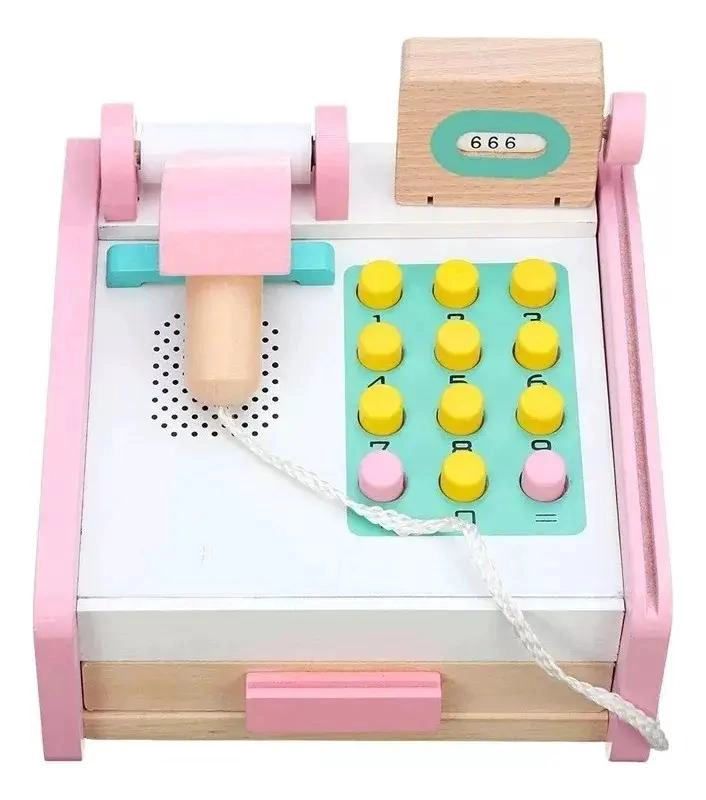 CAJA REGISTRADORA DE MADERA DIDACTICA PARA NIÑOS - 2