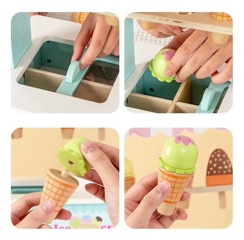TIENDA DE HELADOS DE MADERA PARA NIÑOS - 3