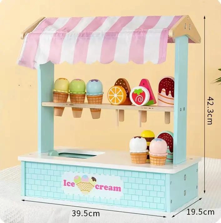 TIENDA DE HELADOS DE MADERA PARA NIÑOS - 4